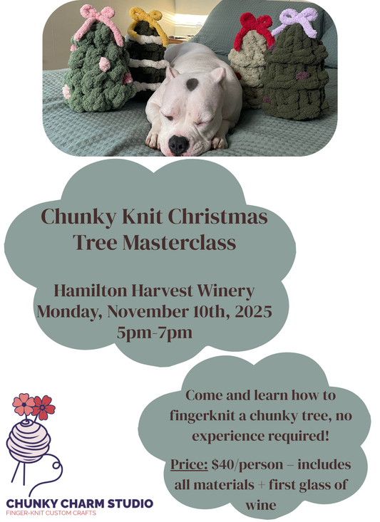Chunky Knit Christmas Tree Class- Hamilton Harvest Winery