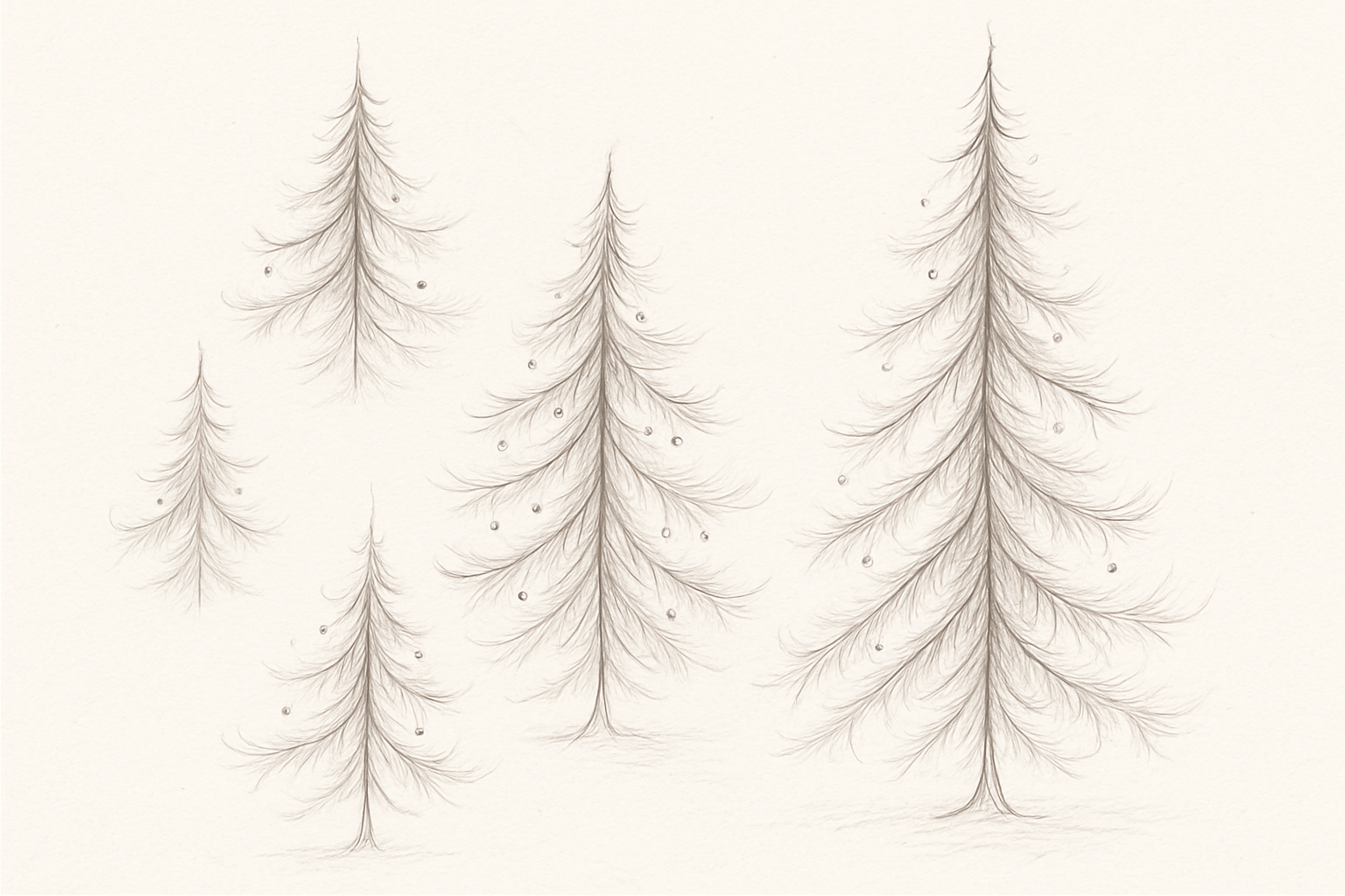 delicate christmas trees, more drawn looking ones