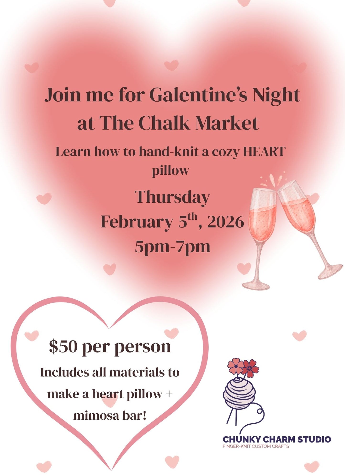 Chunky Knit Heart Pillow Class- The Chalk Market