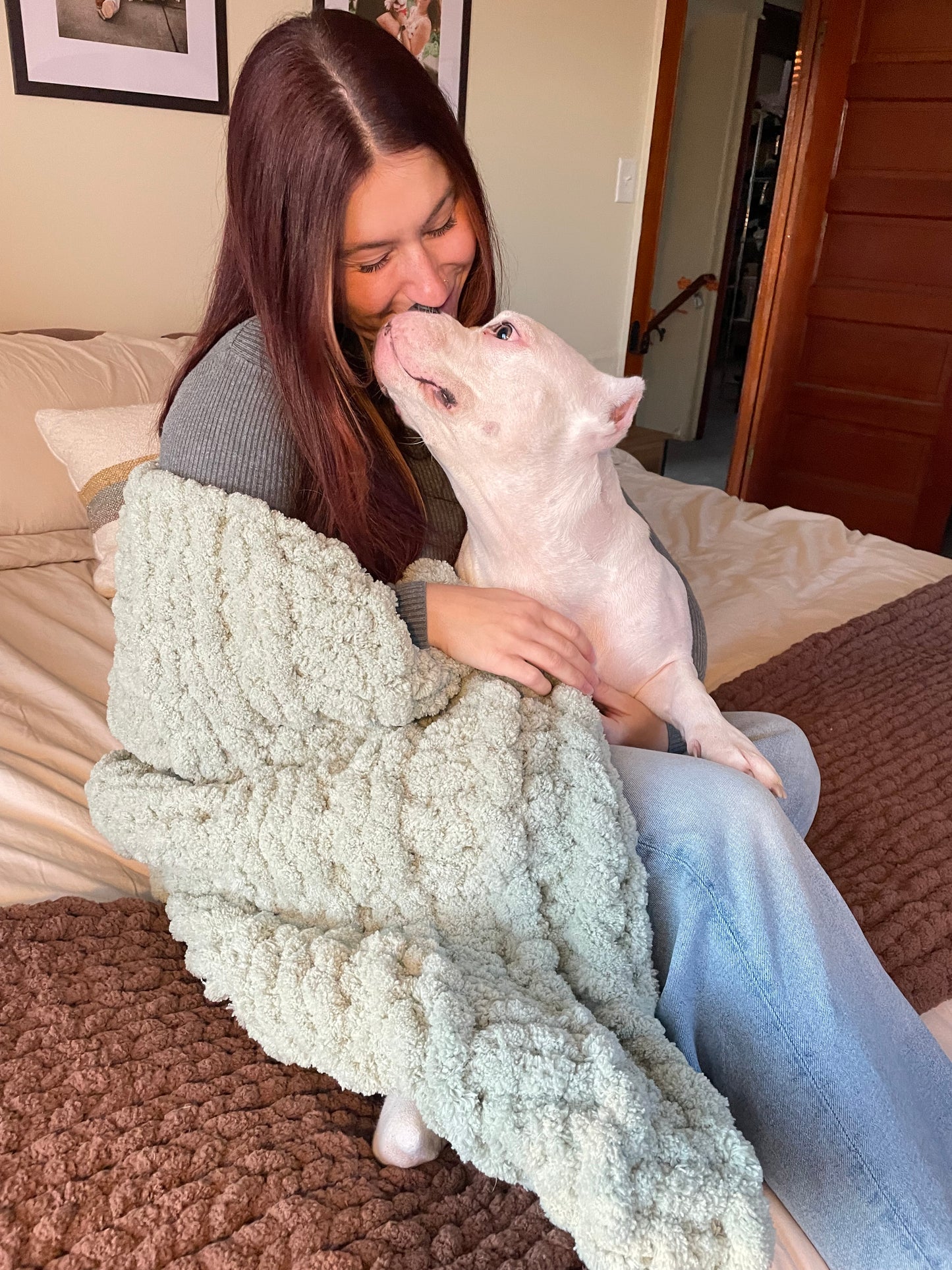 Waffle Weave Chunky Knit Blanket