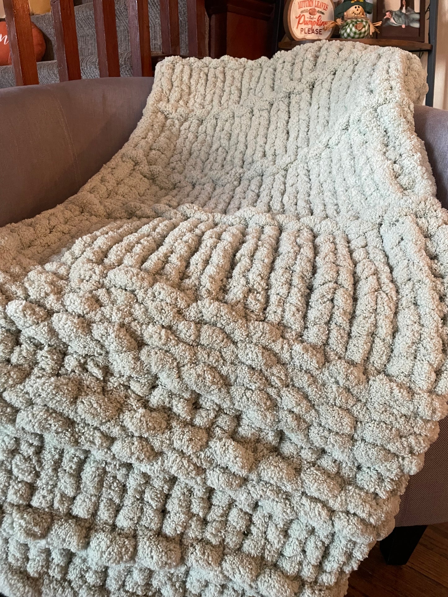 Waffle Weave Chunky Knit Blanket