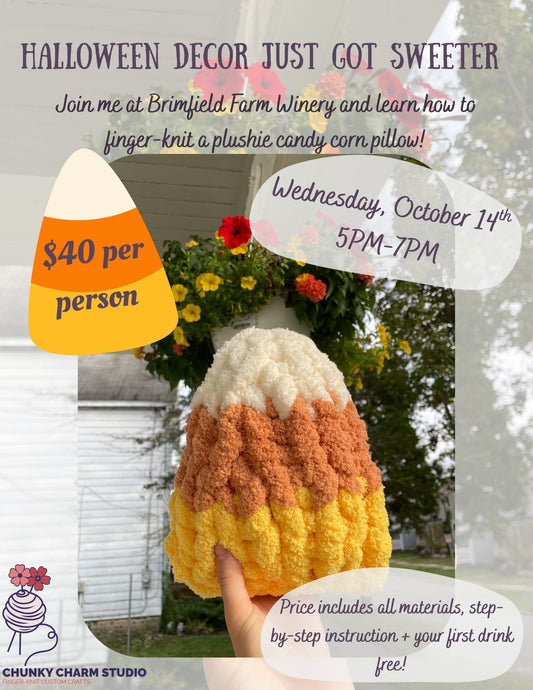 Chunky Knit Candy Corn Class- Brimfield Farm Winery